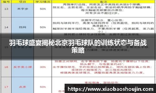 羽毛球盛宴揭秘北京羽毛球队的训练状态与备战策略
