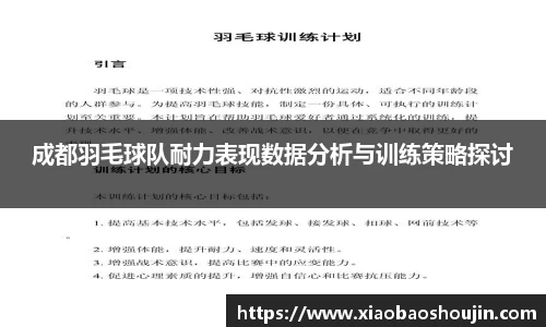 成都羽毛球队耐力表现数据分析与训练策略探讨